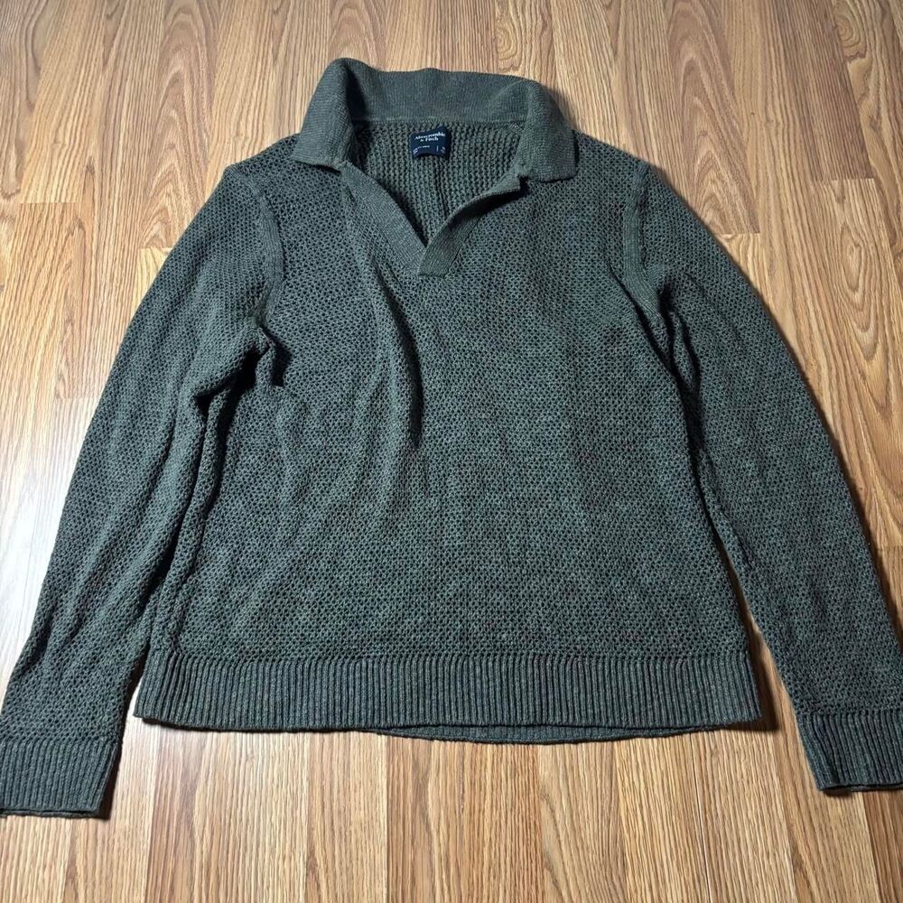 Abercrombie-fitch Men's Green and Khaki Jumper